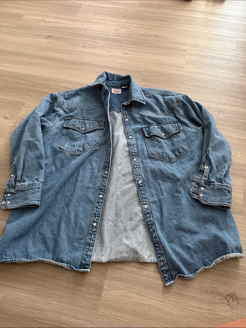Levi's Blue Denim Button-Up Shirt Jacket
